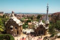 Barcelona, Ã¢â¬â¹Ã¢â¬â¹Catalonia, Spain, Park Guell architect Antonio Gaudi, view from the top of park